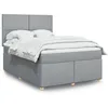 Image de vidaXL Sommier Ã  lattes de lit avec matelas Gris clair 160x200cm Tissu