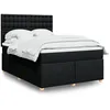 Image de vidaXL Sommier Ã  lattes de lit avec matelas Noir 160x200 cm Tissu