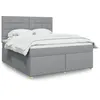 Image de vidaXL Sommier Ã  lattes de lit avec matelas Gris clair 180x200cm Tissu