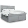 Image de vidaXL Sommier Ã  lattes de lit avec matelas Gris clair 180x200cm Tissu