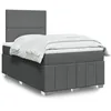 Image de vidaXL Sommier Ã  lattes de lit avec matelas Gris foncÃ© 120x200cm Tissu