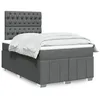Image de vidaXL Sommier Ã  lattes de lit avec matelas Gris foncÃ© 120x200cm Tissu