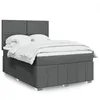 Image de vidaXL Sommier Ã  lattes de lit avec matelas Gris foncÃ© 140x200cm Tissu
