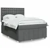 Image de vidaXL Sommier Ã  lattes de lit avec matelas Gris foncÃ© 140x200cm Tissu