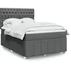 Image de vidaXL Sommier Ã  lattes de lit avec matelas Gris foncÃ© 160x200cm Tissu