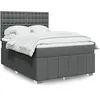 Image de vidaXL Sommier Ã  lattes de lit avec matelas Gris foncÃ© 160x200cm Tissu
