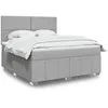 Image de vidaXL Sommier Ã  lattes de lit avec matelas Gris clair 180x200cm Tissu