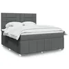 Image de vidaXL Sommier Ã  lattes de lit avec matelas Gris foncÃ© 180x200cm Tissu