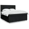 Image de vidaXL Sommier Ã  lattes de lit avec matelas Noir 180x200 cm Tissu