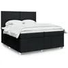 Image de vidaXL Sommier Ã  lattes de lit avec matelas Noir 200x200 cm Tissu