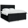Image de vidaXL Sommier Ã  lattes de lit avec matelas Noir 200x200 cm Tissu