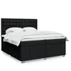 Image de vidaXL Sommier Ã  lattes de lit avec matelas Noir 200x200 cm Tissu