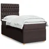 Image de vidaXL Sommier Ã  lattes de lit avec matelas Marron foncÃ© 80x200 cm