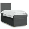 Image de vidaXL Sommier Ã  lattes de lit et matelas Gris foncÃ© 90x190 cm Tissu