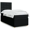 Image de vidaXL Sommier Ã  lattes de lit avec matelas Noir 90x190 cm Tissu
