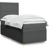 Image de vidaXL Sommier Ã  lattes de lit avec matelas Gris foncÃ© 100x200cm Tissu