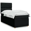 Image de vidaXL Sommier Ã  lattes de lit avec matelas Noir 100x200 cm Tissu
