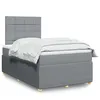 Image de vidaXL Sommier Ã  lattes de lit et matelas gris clair 120x190 cm tissu