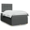 Image de vidaXL Sommier Ã  lattes de lit avec matelas gris foncÃ© 120x190cm tissu