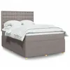 Image de vidaXL Sommier Ã  lattes de lit avec matelas Taupe 140x190 cm Tissu