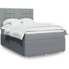 Image de vidaXL Sommier Ã  lattes de lit avec matelas Gris clair 140x200cm Tissu