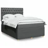 Image de vidaXL Sommier Ã  lattes de lit avec matelas Gris foncÃ© 140x200cm Tissu