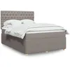 Image de vidaXL Sommier Ã  lattes de lit avec matelas Taupe 140x200 cm Tissu