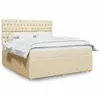 Image de vidaXL Sommier Ã  lattes de lit avec matelas CrÃ¨me 180x200 cm Tissu