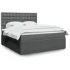 Image de vidaXL Sommier Ã  lattes de lit avec matelas Gris foncÃ© 180x200cm Tissu
