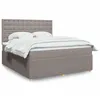 Image de vidaXL Sommier Ã  lattes de lit avec matelas Taupe 180x200 cm Tissu