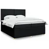 Image de vidaXL Sommier Ã  lattes de lit avec matelas Noir 200x200 cm Tissu