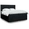Image de vidaXL Sommier Ã  lattes de lit avec matelas Noir 200x200 cm Tissu