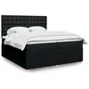 Image de vidaXL Sommier Ã  lattes de lit avec matelas Noir 200x200 cm Tissu