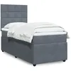 Image de vidaXL Sommier Ã  lattes de lit et matelas Gris foncÃ© 90x190 cm Velours