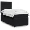 Image de vidaXL Sommier Ã  lattes de lit avec matelas Noir 90x200 cm Velours