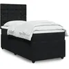 Image de vidaXL Sommier Ã  lattes de lit avec matelas Noir 90x200 cm Velours