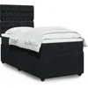 Image de vidaXL Sommier Ã  lattes de lit avec matelas Noir 100x200 cm Velours
