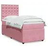 Image de vidaXL Sommier Ã  lattes de lit avec matelas Rose 100x200 cm Velours