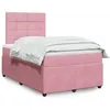 Image de vidaXL Sommier Ã  lattes de lit avec matelas rose 120x190 cm velours