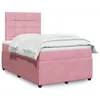Image de vidaXL Sommier Ã  lattes de lit avec matelas Rose 120x200 cm Velours