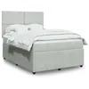 Image de vidaXL Sommier Ã  lattes de lit et matelas Gris clair 140x190cm Velours