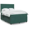 Image de vidaXL Sommier Ã  lattes de lit et matelas Vert foncÃ© 140x190cm Velours