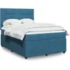 Image de vidaXL Sommier Ã  lattes de lit et matelas Bleu foncÃ© 140x190cm Velours