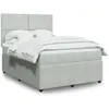 Image de vidaXL Sommier Ã  lattes de lit et matelas Gris clair 140x200cm Velours