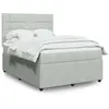 Image de vidaXL Sommier Ã  lattes de lit et matelas Gris clair 140x200cm Velours