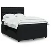Image de vidaXL Sommier Ã  lattes de lit avec matelas Noir 140x200 cm Velours
