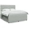 Image de vidaXL Sommier Ã  lattes de lit et matelas Gris clair 180x200cm Velours