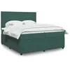 Image de vidaXL Sommier Ã  lattes de lit et matelas Vert foncÃ© 200x200cm Velours