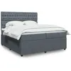 Image de vidaXL Sommier Ã  lattes de lit et matelas Gris foncÃ© 200x200cm Velours