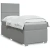 Image de vidaXL Sommier Ã  lattes de lit et matelas Gris clair 90x190 cm Tissu
